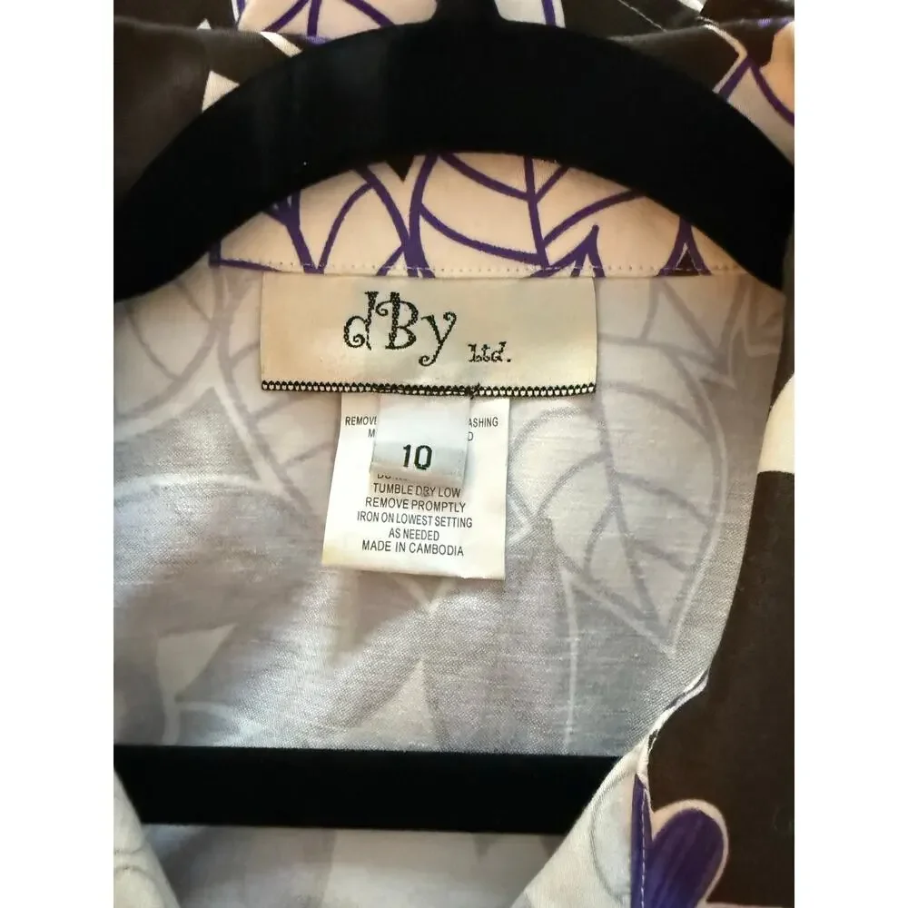 Purple Floral Dress By DBY Size 10 - Picture 4 of 6